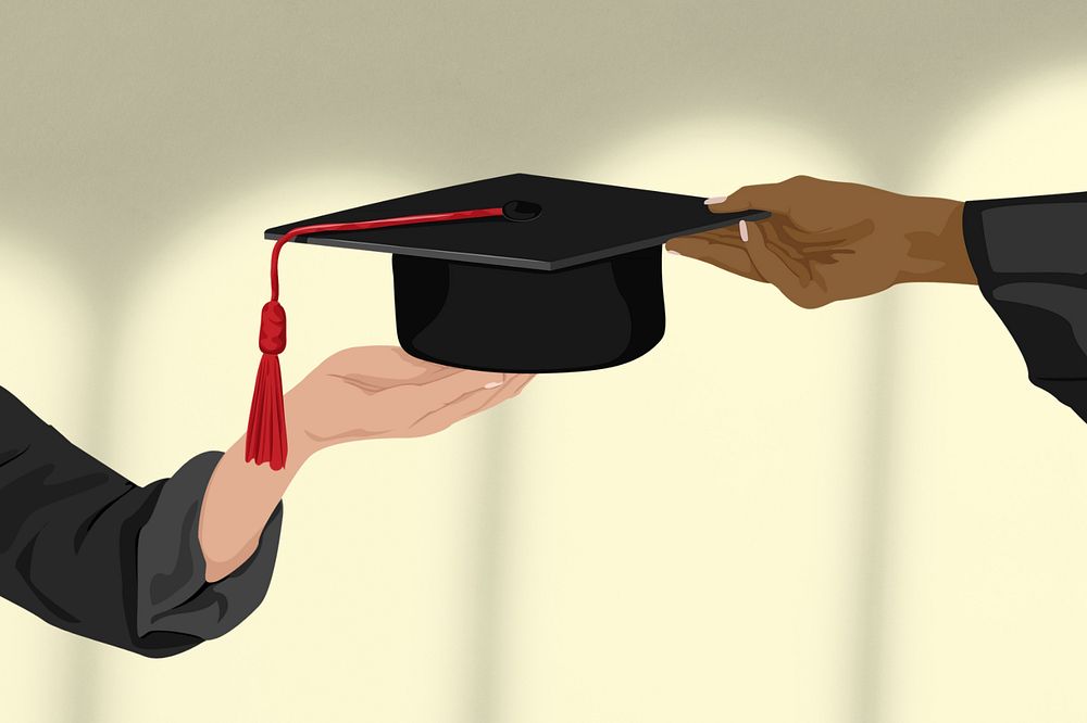 Academic graduation, aesthetic illustration, editable design