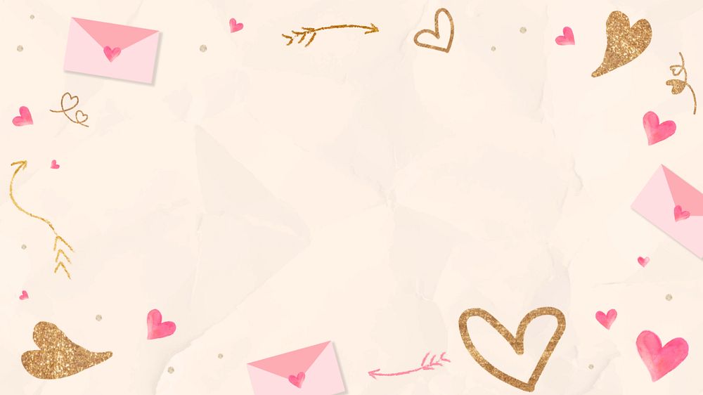 Cute watercolor Valentine's background, editable design