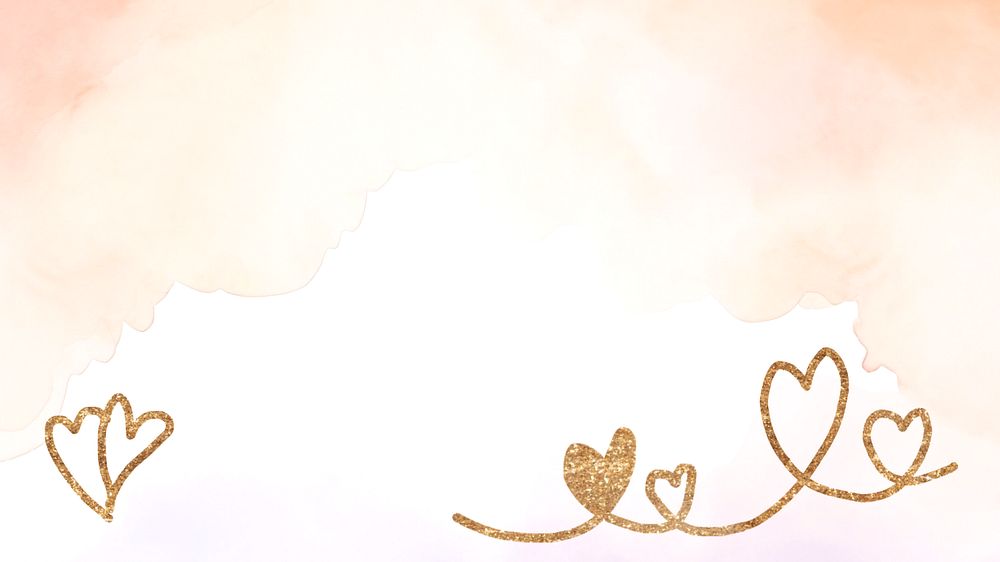 Gold heart border background, editable design