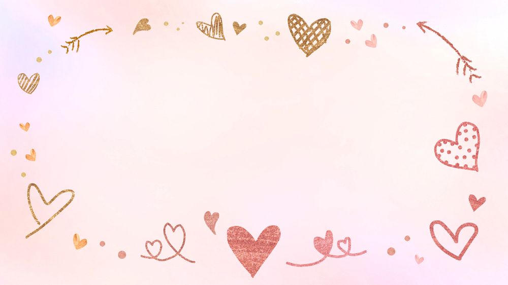 Cute love frame background, editable design