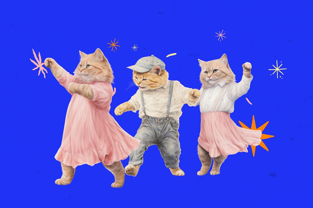 Cute little cats, digital art editable remix