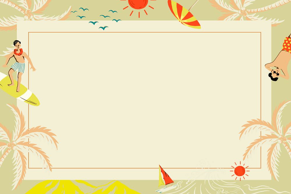 Summer travel frame background