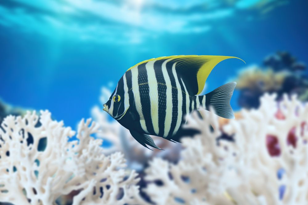 Angel fish marine life nature remix, editable design