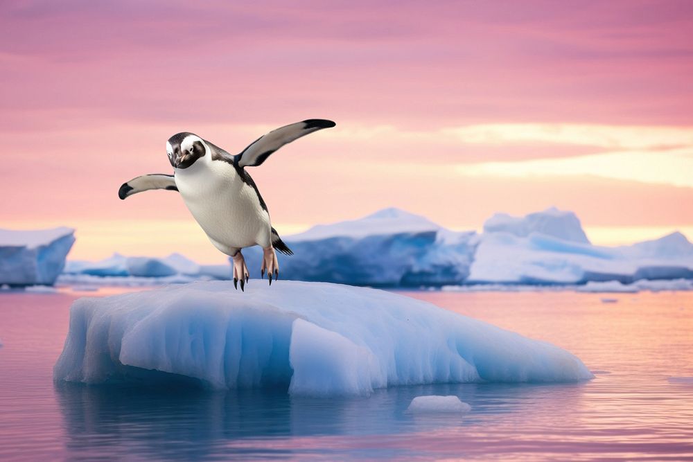 Penguin animal bird nature remix, editable design