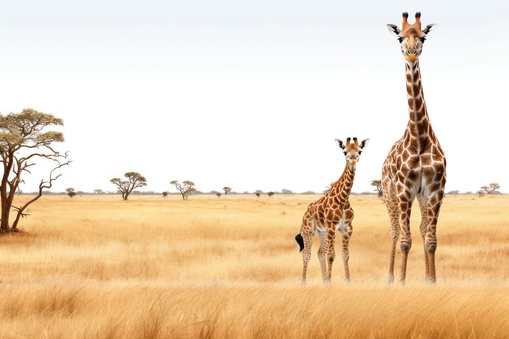 Giraffe family animal wildlife nature remix, editable design