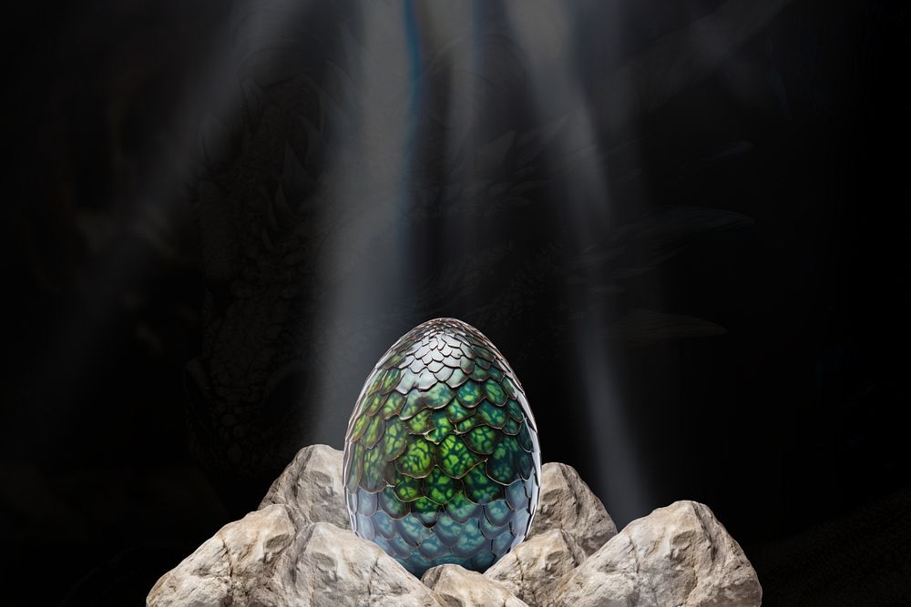 Dragon egg fantasy remix, editable design