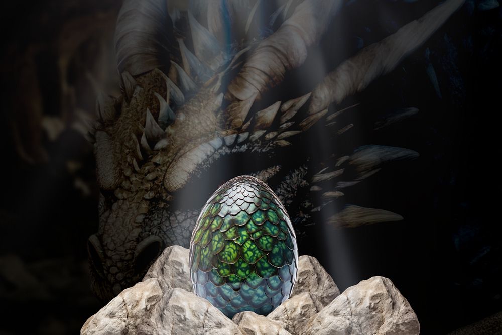 Dragon egg fantasy remix, editable design