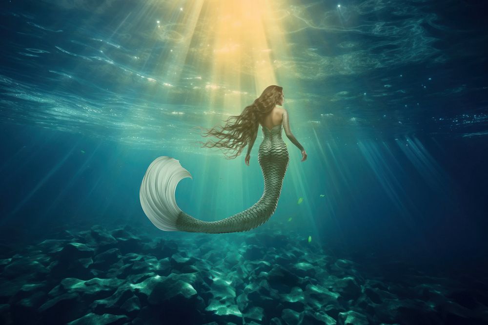 Beautiful mermaid fantasy remix, editable design