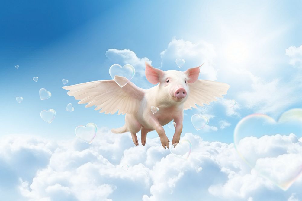 Pig angel surreal remix, editable design