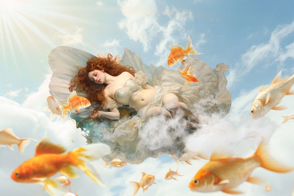 Sleeping nymph fairy fantasy remix, editable design