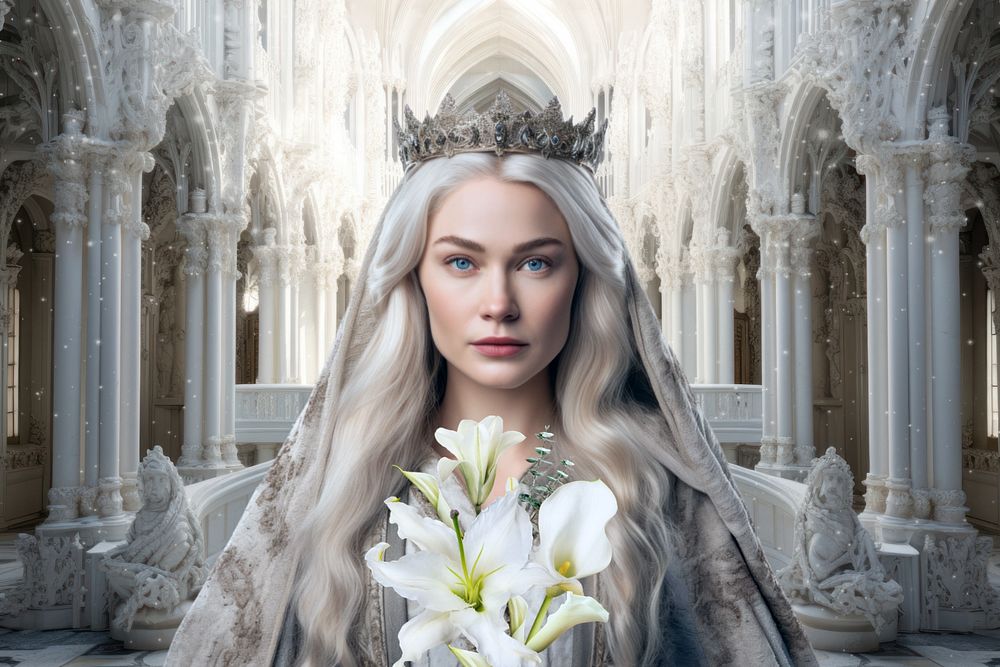 Medieval queen bride fantasy remix, editable design