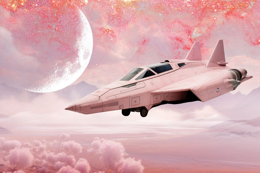 Pastel spaceship fantasy remix, editable design