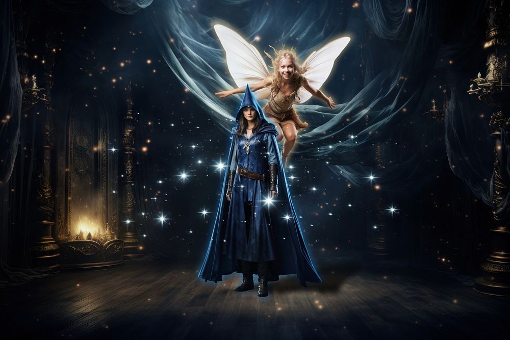 Wizard & fairy duo fantasy remix, editable design