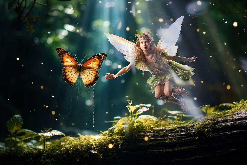 Flying fairy  fantasy remix, editable design