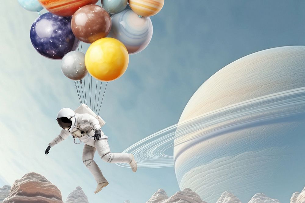 Astronaut magical journey surreal remix, editable design