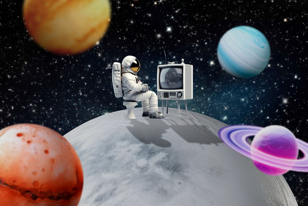 Outer space bingeing  surreal remix, editable design