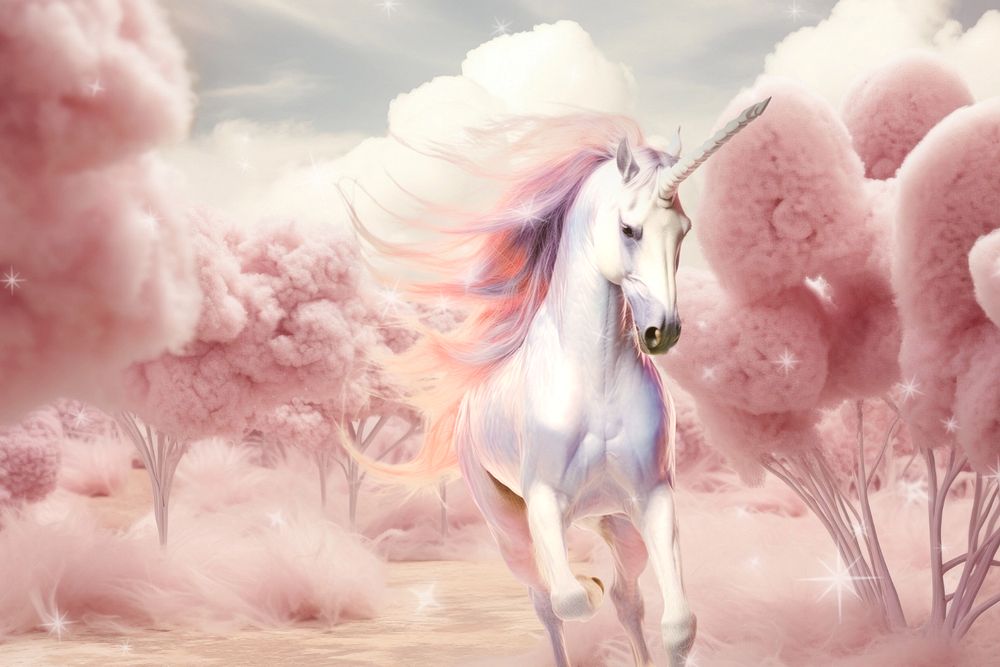 Innocent unicorn fantasy remix, editable design