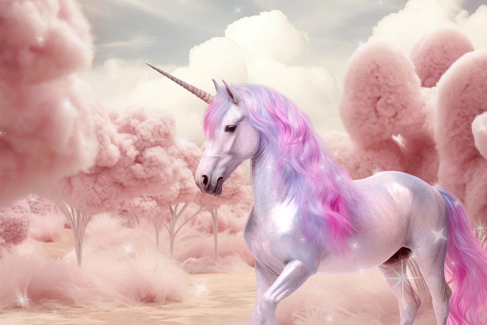 Innocent unicorn fantasy remix, editable design