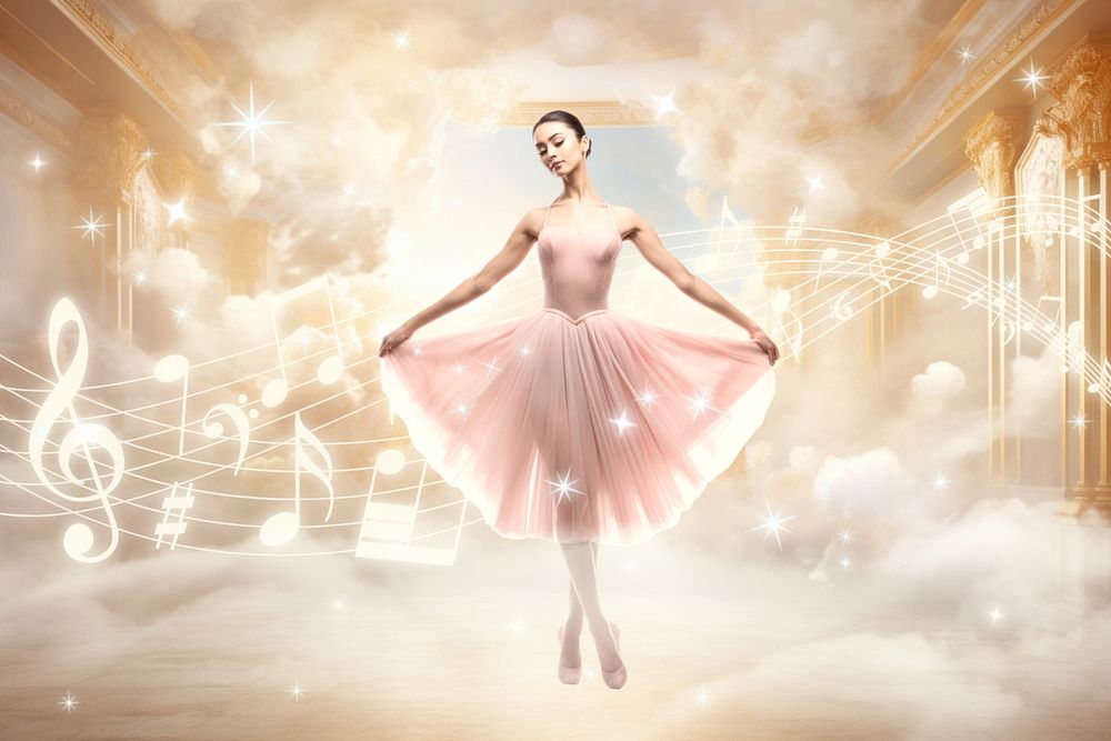 Ballerina dancing  fantasy remix, editable design