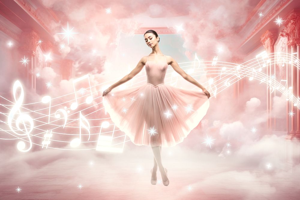 Ballerina dancing  fantasy remix, editable design