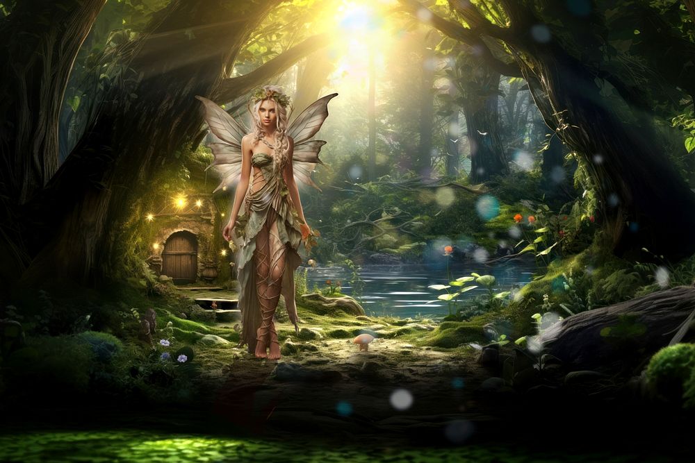 Magical forest fairy fantasy remix, editable design