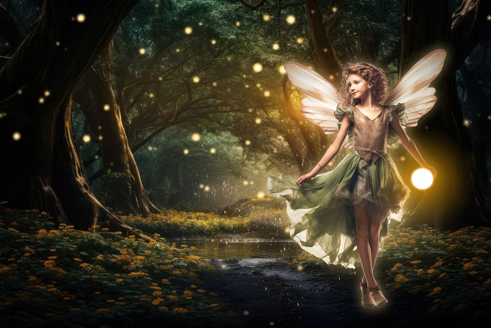 Peaceful forest fairy fantasy remix, editable design