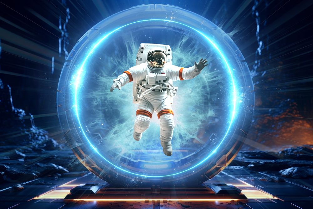 Space portal fantasy remix, editable design