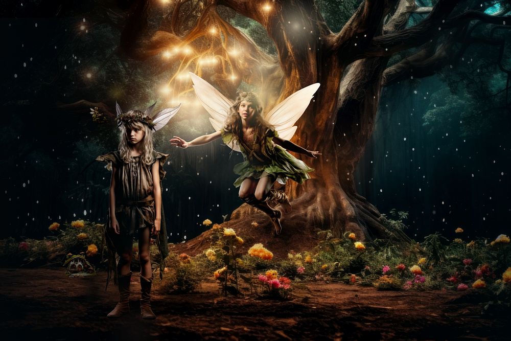 Magical forest fairy fantasy remix, editable design