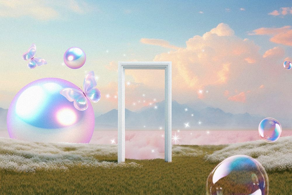 Dreamscape & magical door surreal remix, editable design