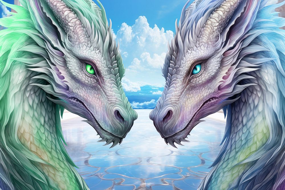 Dragons fight fantasy remix, editable design