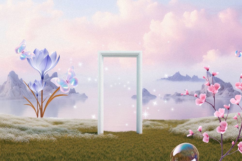 Dreamscape & magical door surreal remix, editable design