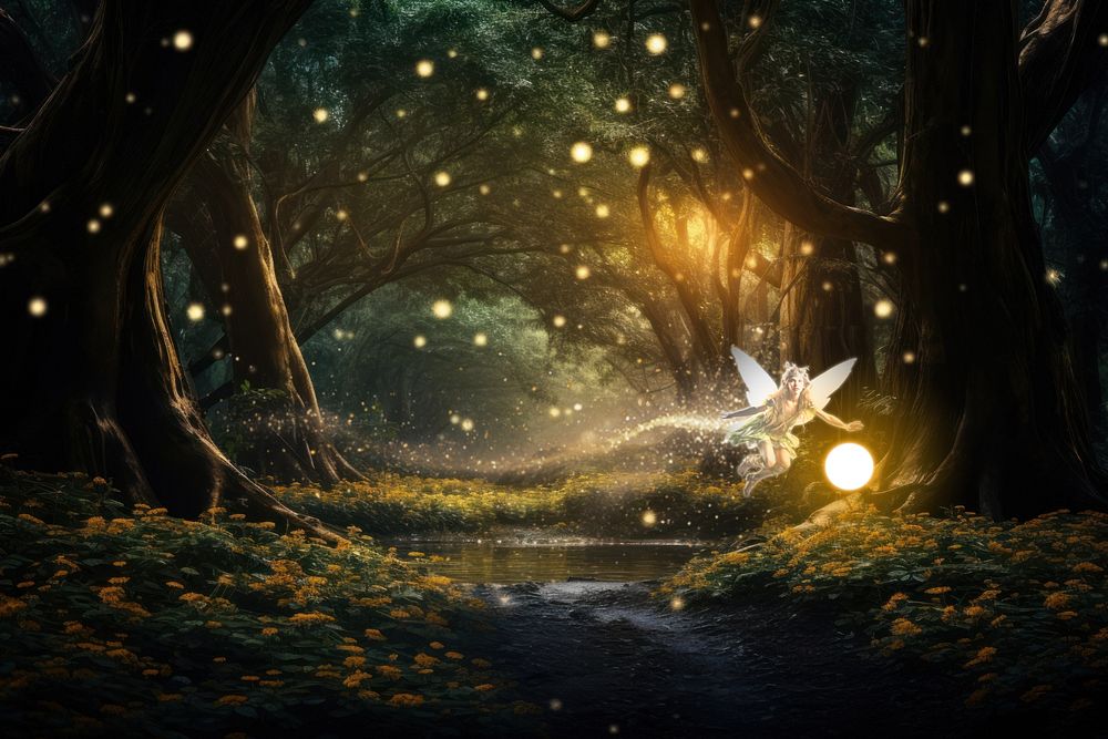 Peaceful forest fairy fantasy remix, editable design