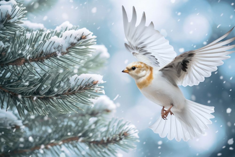 Bird winter animal wildlife nature remix, editable design