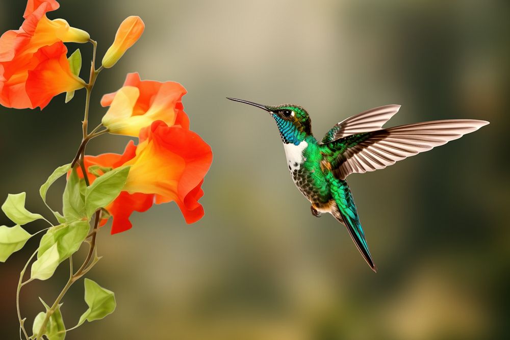 Hummingbird animal wildlife nature remix, editable design