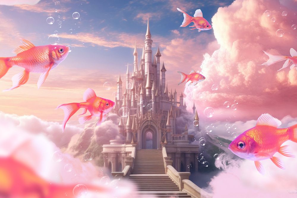 Fairy tale castle fantasy remix, editable design