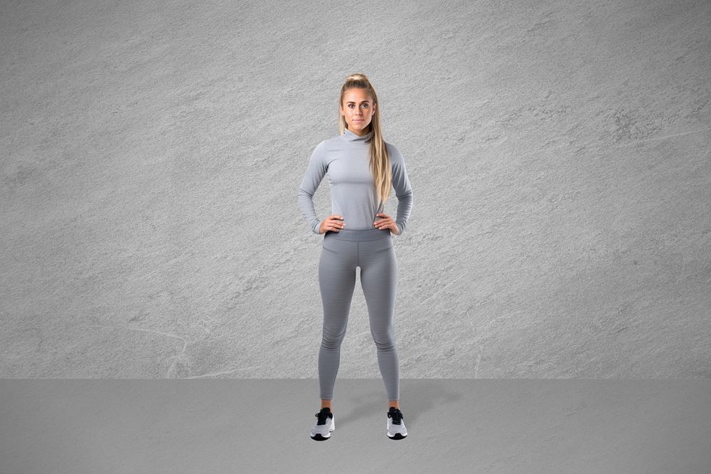 Fitness woman in activewear remix, editable design