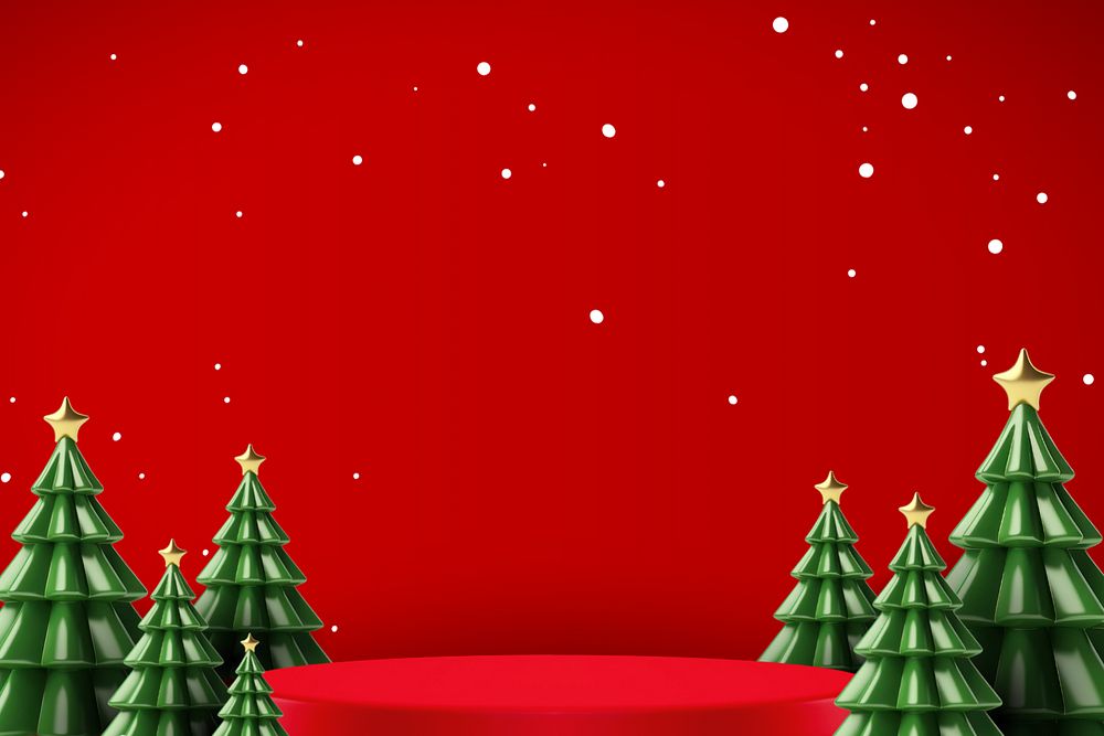 3D Christmas product backdrop editable mockup