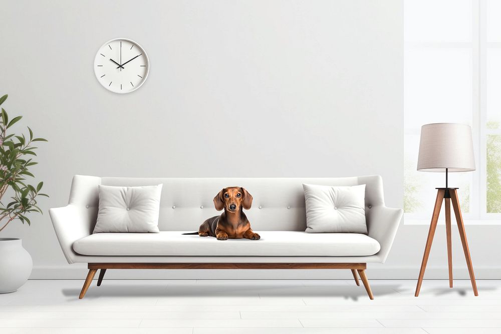 Pet-friendly decor, editable interior mockup