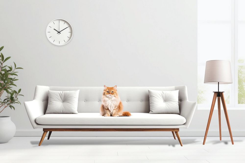 Pet-friendly decor, editable interior mockup