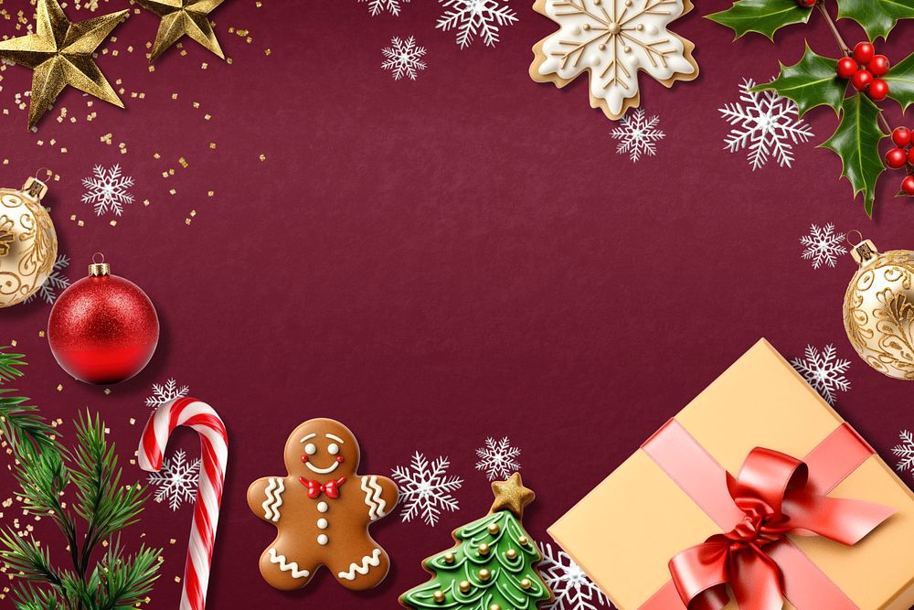 Christmas decoration, editable festive background