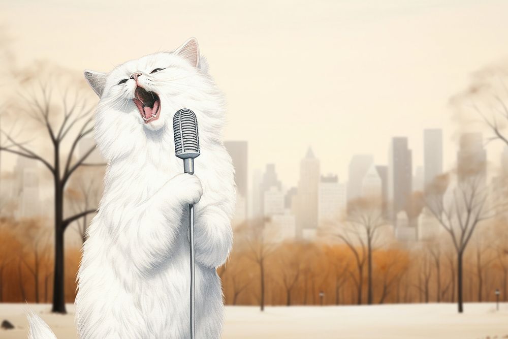 Cat singing, hobby entertainment editable remix