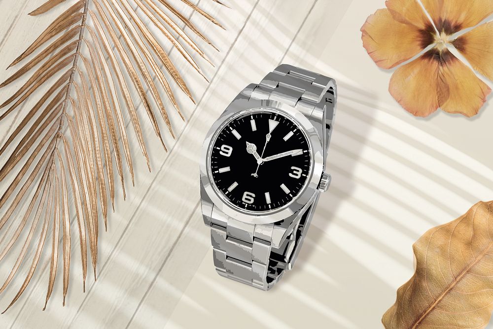 Luxury wristwatch, editable accessory remix