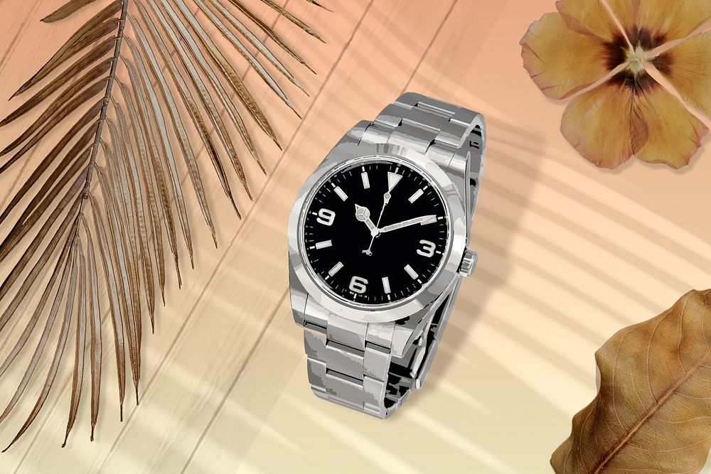 Luxury wristwatch, editable accessory remix