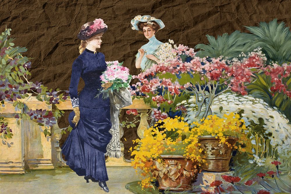 Victorian women background, vintage illustration. Remixed by rawpixel.