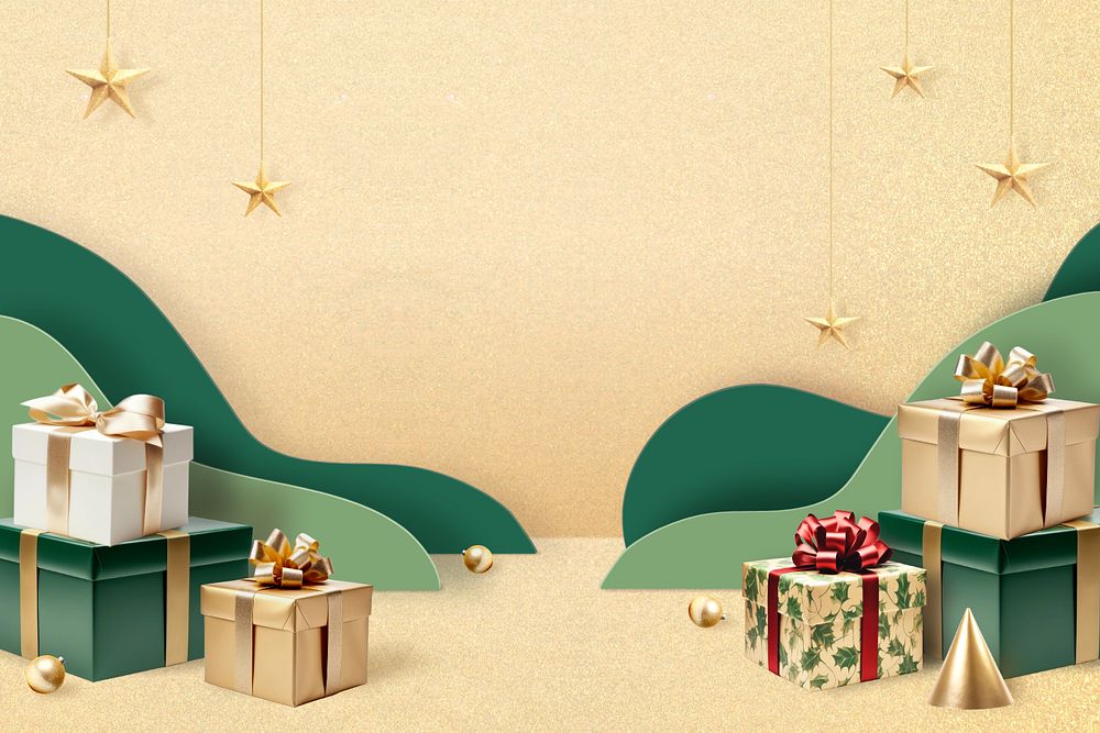 Christmas presents editable product backdrop