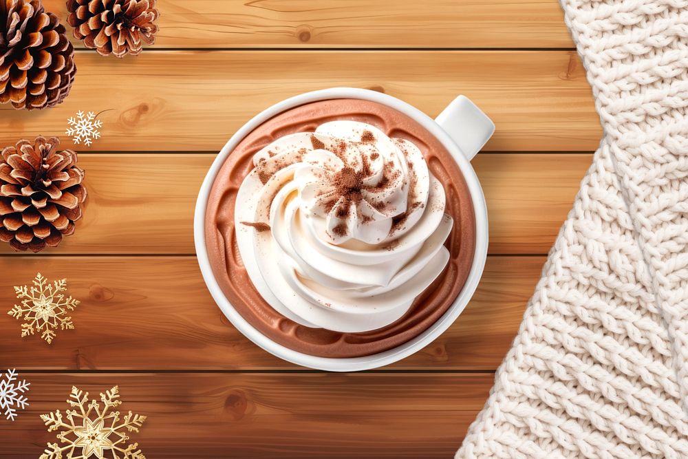 Christmas hot chocolate drink, editable remix