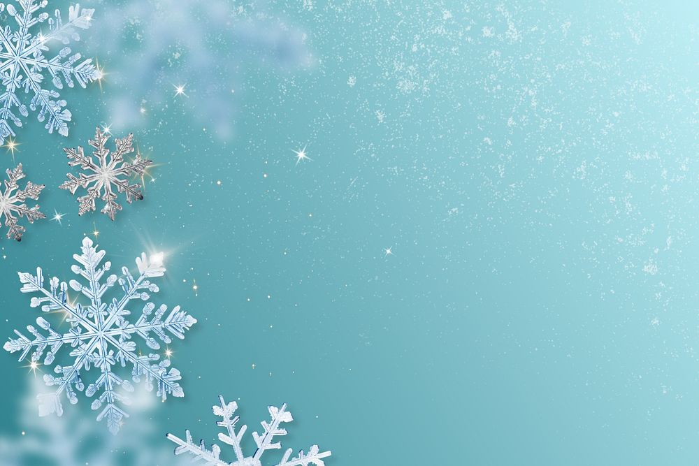 Winter snowflakes border editable background