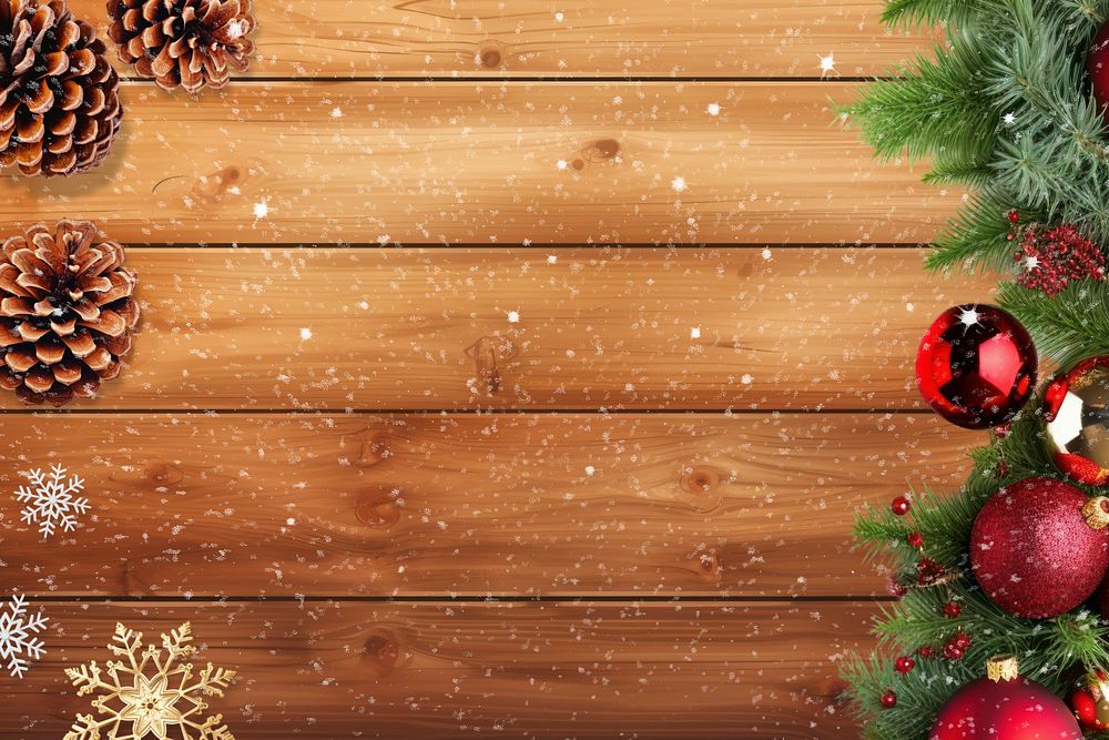 Christmas wooden table border editable background