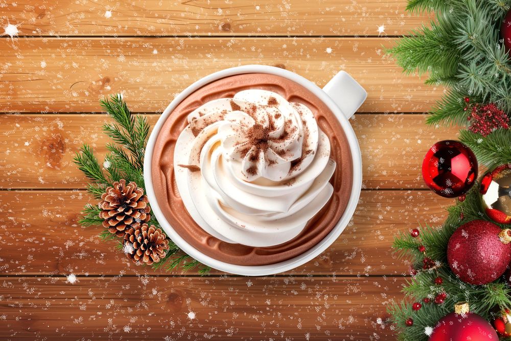 Christmas hot chocolate drink, editable remix