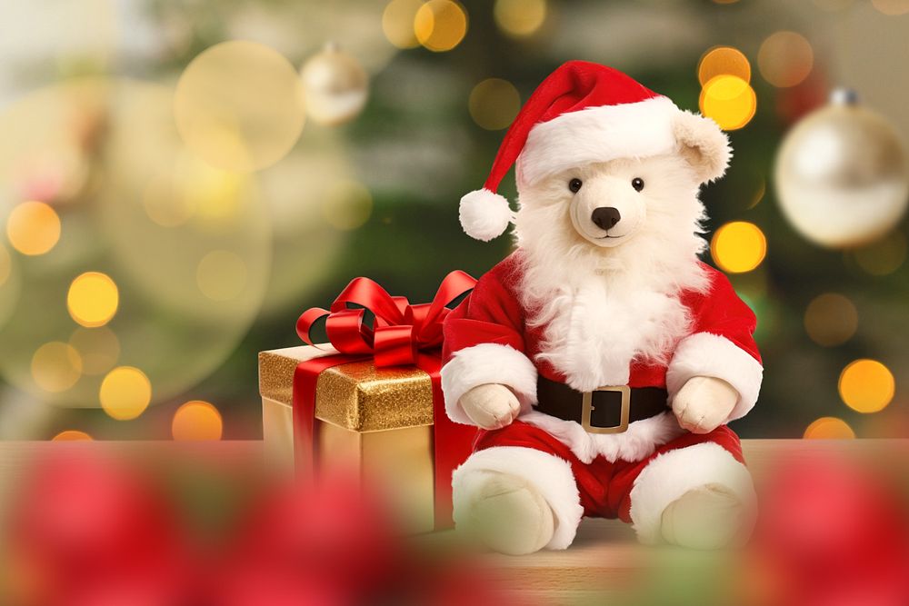 Santa bear doll, editable remix